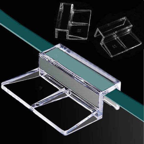 Pssopp 20Pcs Aquarium Glass Cover Clip Acrylic Universal Lid Clips for Rimless Aquariums Clear Color Acrylic Aquarium Glass Cover Holder, Aquarium...