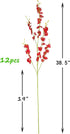 Artificial Flowers Orchids Silk Fake Flowers in Bulk, 12 Pcs (Each 38.5”), for Wedding Festive Party Home Office Decoration, Not Include Vase...
