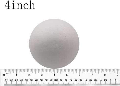 FFchuanhe 4 Inch 24 Pcs Craft Foam Ball. White Polystyrene Smooth Round Ball, for Arts and Crafts Supplies, School Project, Weddings, Easter, Hall...