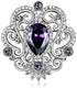 Crown Cubic Zirconia Brooch Pin for Women Wedding Clothing Bouquet Accessory-Purple...