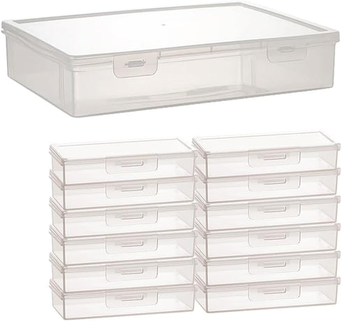 13pcs Plastic Bead Organizers Containers, Transparent Boxes with Latching Lid for Crafts, Jewelrys, Office Supplie, Small items (White Full -1 pac...