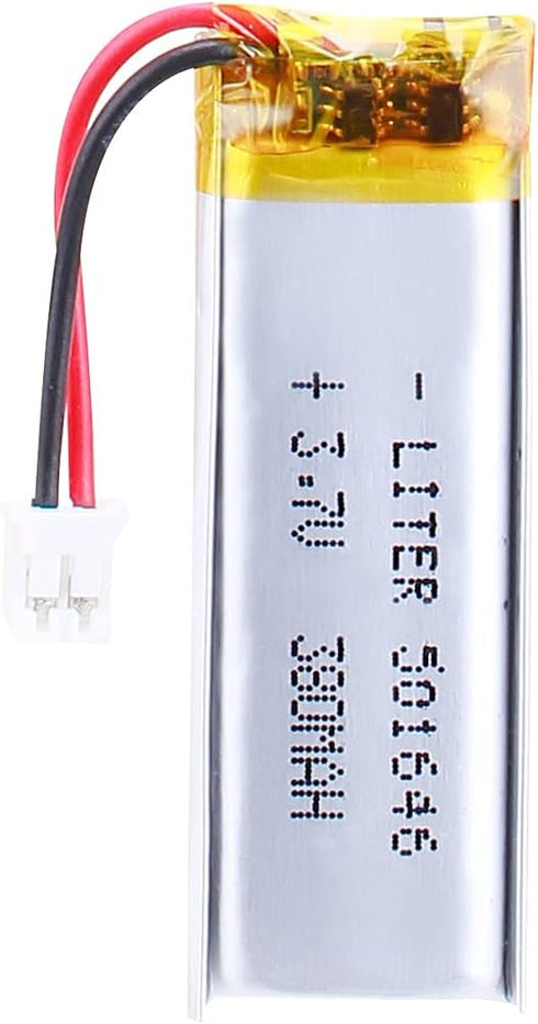 3.7V Lipo Battery 380mAh Rechargeable Lithium ion Polymer Battery 501646 Lithium Polymer ion Battery with JST Connector...