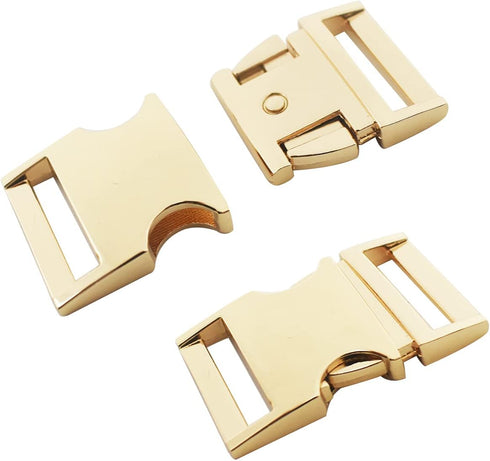 Bytiyar Buckle 6 pcs 3/4 inch(20mm) Quick Side Release Clips Metal Buckles for Straps Webbing Paracord Bracelet Dog Collar Backpack Belt, Light Go...