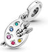 Artist's Palette Dangle Charms 925 Sterling Silver Draw Your Adventure Pendant for Bracelets...
