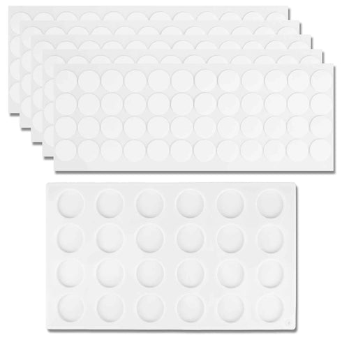 Yelsky Wax Seal Kit of 24-Cavity Wax Sealing Mat and 5 pcs(4 * 12 Stickers Dots per piece) Adhensive Wax Seal Stickers Dots for Craft Adhesive Wax...
