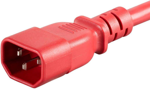 Monoprice Heavy Duty Power Cable - IEC 60320 C14 to IEC 60320 C15, 15 Amp, 1875 Watt, SJT, 125 Volt, 14AWG, 3 Feet, Red...