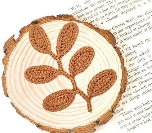 HukDok Handmade Crocheted Leaves Artificial for Decoration Embellishment Scrapbook Craft Card Supplies DIY Flowers Cotton Yarn Applique Flower Lea...