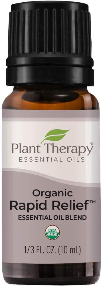 Plant Therapy Organic Rapid Relief Essential Oil Blend 10 mL (1/3 oz) Pain and Soreness Blend 100% Pure, Undiluted, Natural Aromatherapy, Therapeu...