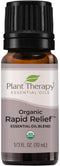 Plant Therapy Organic Rapid Relief Essential Oil Blend 10 mL (1/3 oz) Pain and Soreness Blend 100% Pure, Undiluted, Natural Aromatherapy, Therapeu...