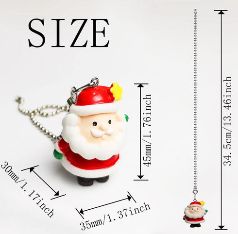 12 inch Ceiling Fan Pull Chain Father Christmas Charm Pendant Ceiling Fan Danglers Fan Pulls Chain Extender with Ball Chain Connector for Ceiling ...