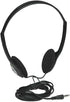 Manhattan On-Ear Wired Stereo Headphone - Long 6ft Cable, Single 3.5mm Plug, Lightweight, Adjustable Headband–for Walkman, CD Player, Computer -17...