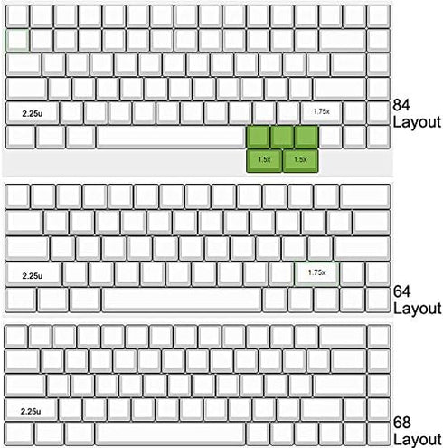 YMDK White Black Dolch Thick PBT 84 68 64 Blank Keyset OEM Profile Keycaps for MX Mechanical Keyboard Keychron K2 K6 Keycool Tada68 YD64 (White)...