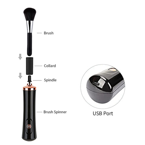 Premium Makeup Brush Cleaner Dryer Electric Brush Cleaner Brush Cleaner - Includes Brush Head Rotator (USB)...