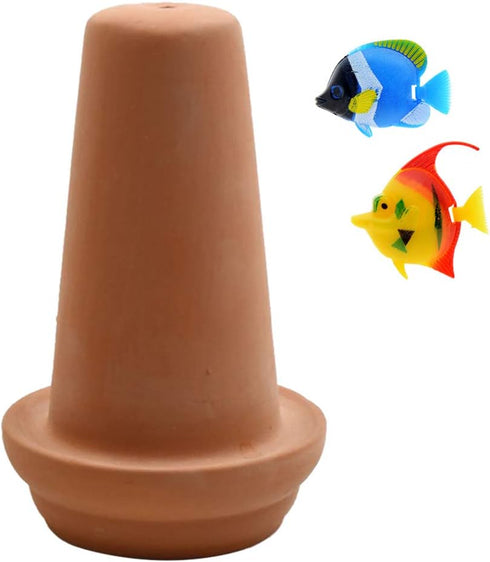 Saim Ceramic Spawning Breed Cone Orange Fish Tank Ornaments for Discus Clownfish Angelfish Aquatic Pets Breeding Cones Play Hide Rest 7 Inches...