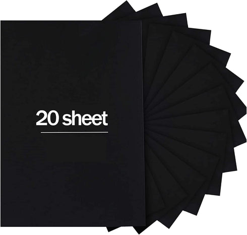 20 Sheets Black Cardstock 8.5 x 11, 250gsm/92lb Black cardstock Paper for DIY Arts Christmas Cards Making, Black Craft Paper for Invitations, Stat...