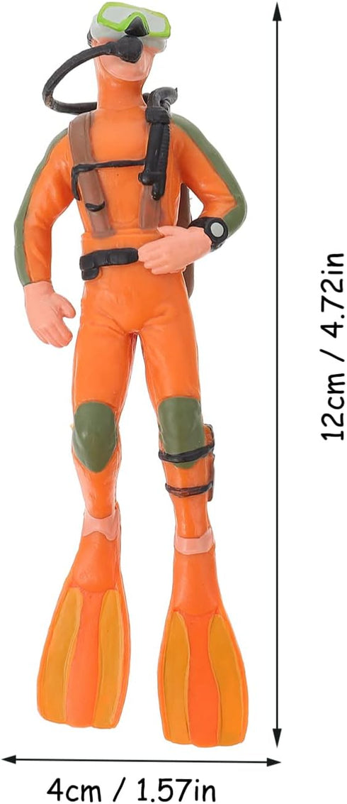 Toyvian 2pcs Mini Diver Figurines Deep Sea Diver Tiny Submarine Figures Fish Tank Realistic Divers Figurines Diver with Hose Scuba Steve Toy Dollh...