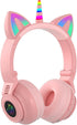 Unicorn Kids Headphones for girls,Unicorn Bluetooth headphones Foldable for Girls Toddlers Tablet/phones/amazon fire,Light Up kids wireless headph...