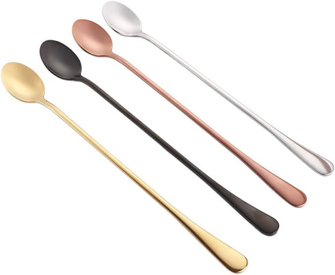 Stainless Steel Long Handle Spoon Ice Tea Spoon Mixing Spoon, 9.45 Inch Iced Teaspoons, Ice Cream Spoon, Cocktail Stirring Spoons...