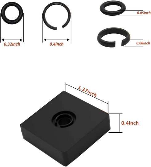 (7 Sets) 3/8" Impact Retaining Ring Clip Friction Ring Hog Ring with O-Ring for Milwaukee Electric Pneumatic Type Impact Wrench, Includes Install ...