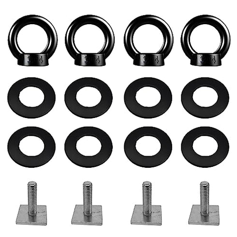 4 Pack T-Bolts for Roof Rack, M8-1.25 Heavy Duty Ring Shaped Eye Bolt T Track Mount Tie Down Anchor304 Stainless Steel Roof Rack T Bolts Eye Nut T...