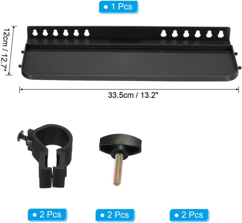 PATIKIL 34x12cm Easel Tray Replacement, Detachable Easel Tray Attachment Easel Tray Shelf Plastic for Artists Painting Brushes, Black...