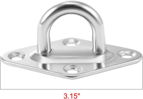 uxcell 316 Stainless Steel 8mm Thick Ring Sail Shade Diamond Pad Eye Boat Rigging 4pcs...