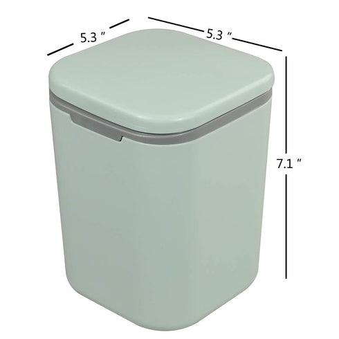 Tiny Countertop Trash Can, 0.5 Gallon with Push-Button (Green)...