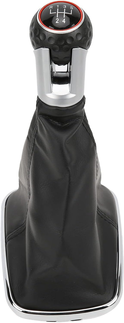 Gear Shift Knob Kit, 5 Speed / 6 Speed Gear Shift Knob Gear Shift Stick Knob Gaiter Boot Dust Cover Replacement for Mk4 Bora 1999?2004(5 gears) Ge...