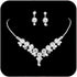 Yean Silver Wedding Jewelry Sets Rhinestone Necklace and Earring Set Crystal Prom Jewelry Sets for Women...