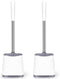 Toilet Brush,Toilet Brush and Holder, Silicone Flexible Toilet Bowl Brush Head with Ventilated Holder, Wall Mounted Compact Toilet Brush Set for B...