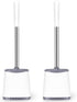 Toilet Brush,Toilet Brush and Holder, Silicone Flexible Toilet Bowl Brush Head with Ventilated Holder, Wall Mounted Compact Toilet Brush Set for B...