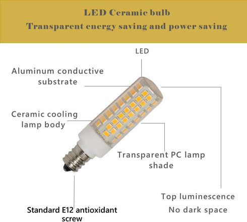 SeeU LED Light Bulb E12 High Lumen Led Corn Bulb Chanderlier Bulb Cylinder Pendant Light Bulb Replacement Warm White 7W...