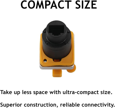 5PCS RJ45 Panel Mount Coupler, D-Type RJ45 Panel Connector, CAT6/5E/CAT5 Female to Female LAN Network Bulkhead Pass Through Socket with Cap...