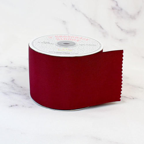 Creative Ideas 25-Yards, Wine Solid Grosgrain Ribbon, 3",GRO3000-275...