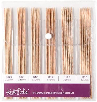 Knit Picks Double Pointed Wood Knitting Needle Set (Sunstruck 6")...