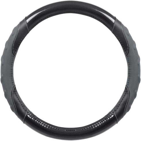 Motor Trend GripPlus Black Carbon Fiber Steering Wheel Cover, Standard 15 inch Size, Advanced Traction Grip, Car Steering Wheel Cover for Truck Va...