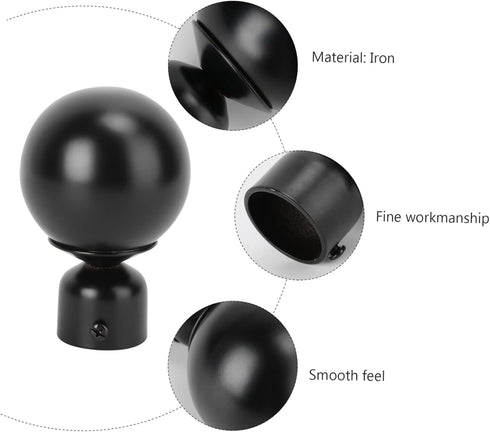 Artibetter 2pcs Roman Pole Decorative Head Curtain Pole Finials Curtain Rod Finials Drapery Finials Curtain Rod Ends End Cap Finial Curtain Rail E...