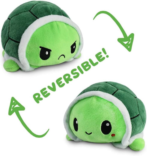 TeeTurtle - The Original Reversible Turtle Plushie - Green - Cute Sensory Fidget Stuffed Animals That Show Your Mood 4 inch...