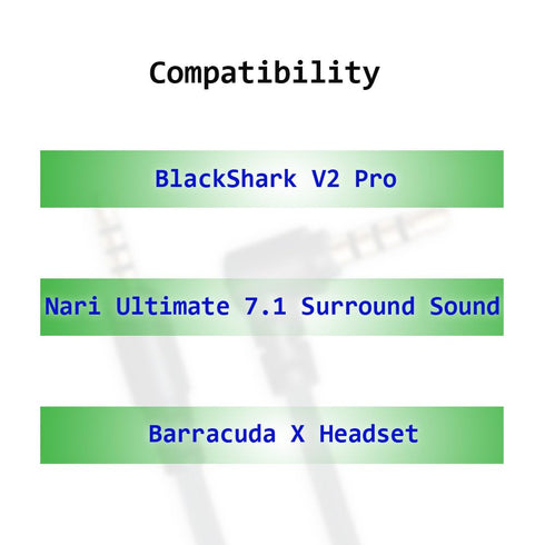 Replacement Audio Aux Cable for Razer BlackShark V2 Pro wireless Gaming headsets (Black)...