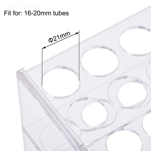 Acrylic Test Tube Holder Rack 12 Sockets for 25ml Centrifuge Tubes Clear (25ml,12 Sockets)...