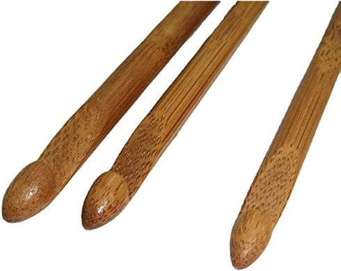 12pcs 6" Bamboo Crochet Hooks Needle Knitting Hooks Knit Craft Weave Yarn 3 to 10 mm Diameters......