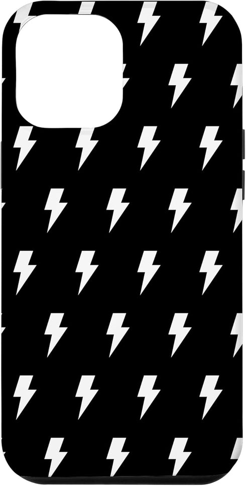 iPhone 15 Pro Max Lightning Bolt Black and White Pattern Cute Trendy Phone Case...