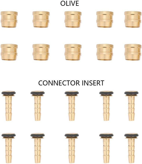 Olive and Connecting Insert, Hydraulic Brake Barb Olive, Mountain Bike Olive Barb, Brake Hose and Brass Connection Insert Kit for Hydraulic Disc B...