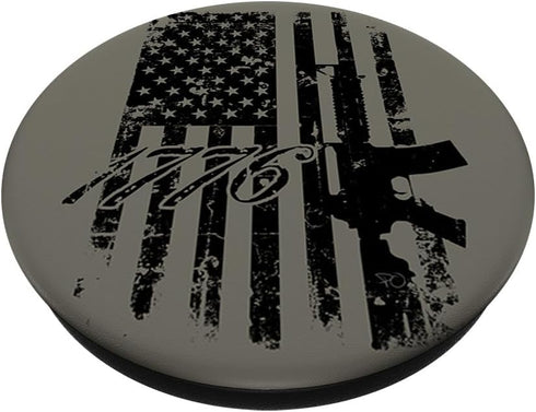 Distressed American Gun Rights USA Flag 2nd Amendment AR-15 PopSockets Standard PopGrip...