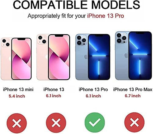 Black iPhone 13 Pro Case - Anti-Fall, Waterproof, and Four Corner Shockproof iPhone 13Pro Case Protective/Thin Cover iPhone 13 Pro Made from PC & ...