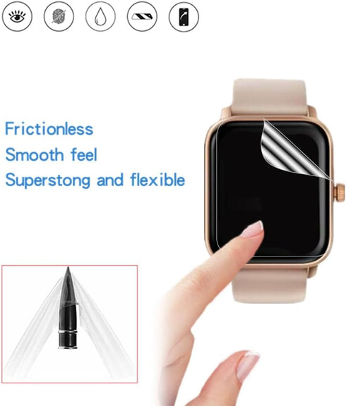 Screen Protector Compatible for KEEPONFIT 1.85'' Smartwatch IDW21, HD Full Coverage TPU Protective Film for IDW21 Smart Watch (6PCS), transparent...