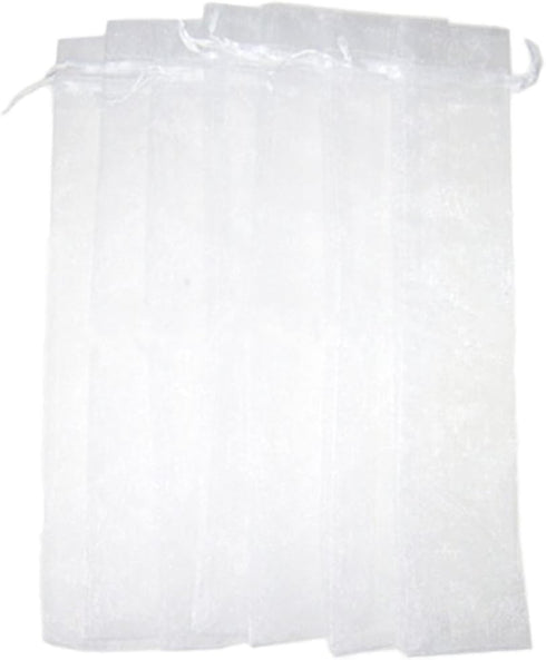 50PCS Drawstring Organza Folding Hand Fan Pouch Party Wedding Favor Bags (White)...