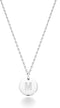 Miabella 925 Sterling Silver or 18K Yellow Gold Over Silver Round Initial Pendant Necklace for Women 18 to 20 Inch Chain, Dainty Letter Necklace M...