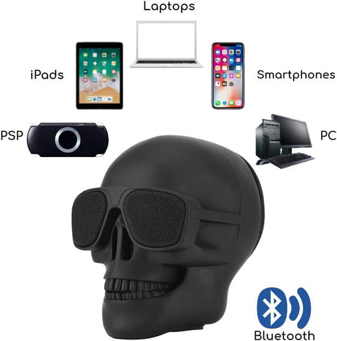 Skull Head Speaker Portable Wireless Bluetooth Speaker for PC Laptop Mac iPhone Skull Loudspeaker Travel Speaker for Halloween Outdoor Speakers Bl...