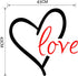 BIBITIME 16.93" x 16.93" Black Heart Red Love Wall Decal Valentine's Day Vinyl Sticker for Baby Infants Toddlers Nursery Bedroom Children Kids Roo...